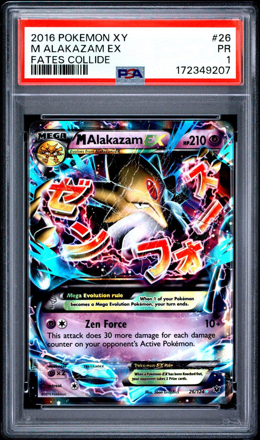M Alakazam EX PSA 1 2016 Pokemon Xy Fates Collide #26 POP 6