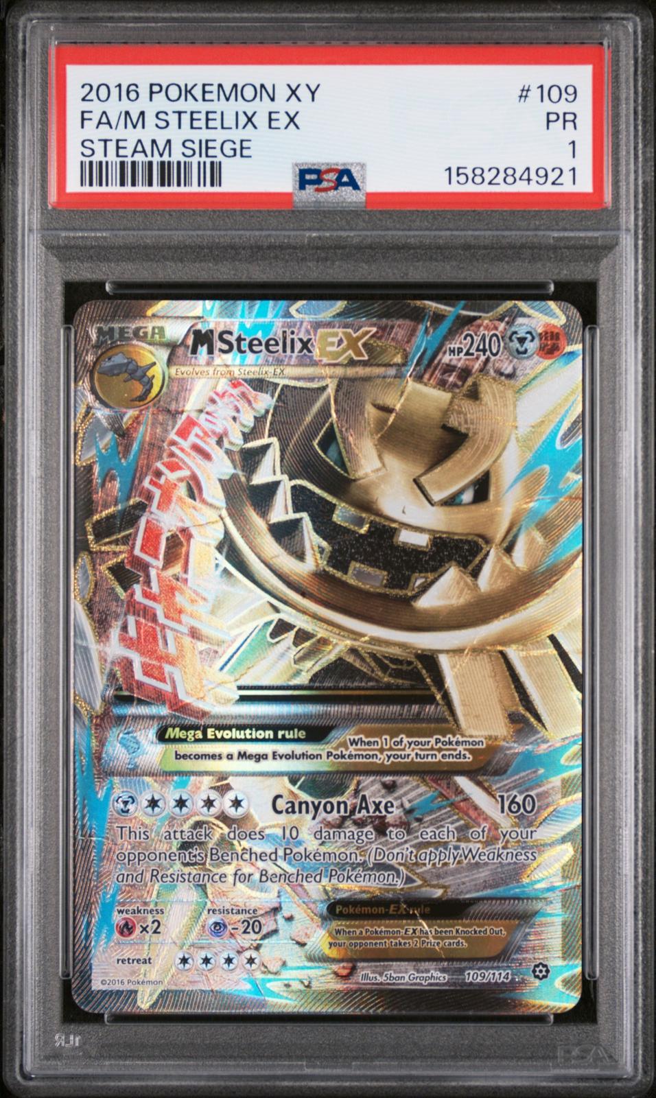 M Steelix EX PSA 1 2016 Pokemon Xy Steam Siege #109 POP 15