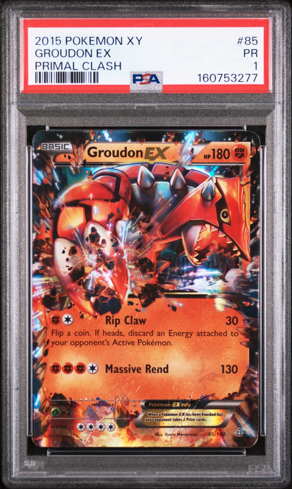 Groudon EX PSA 1 2015 Pokemon Xy Primal Clash #85 POP 3