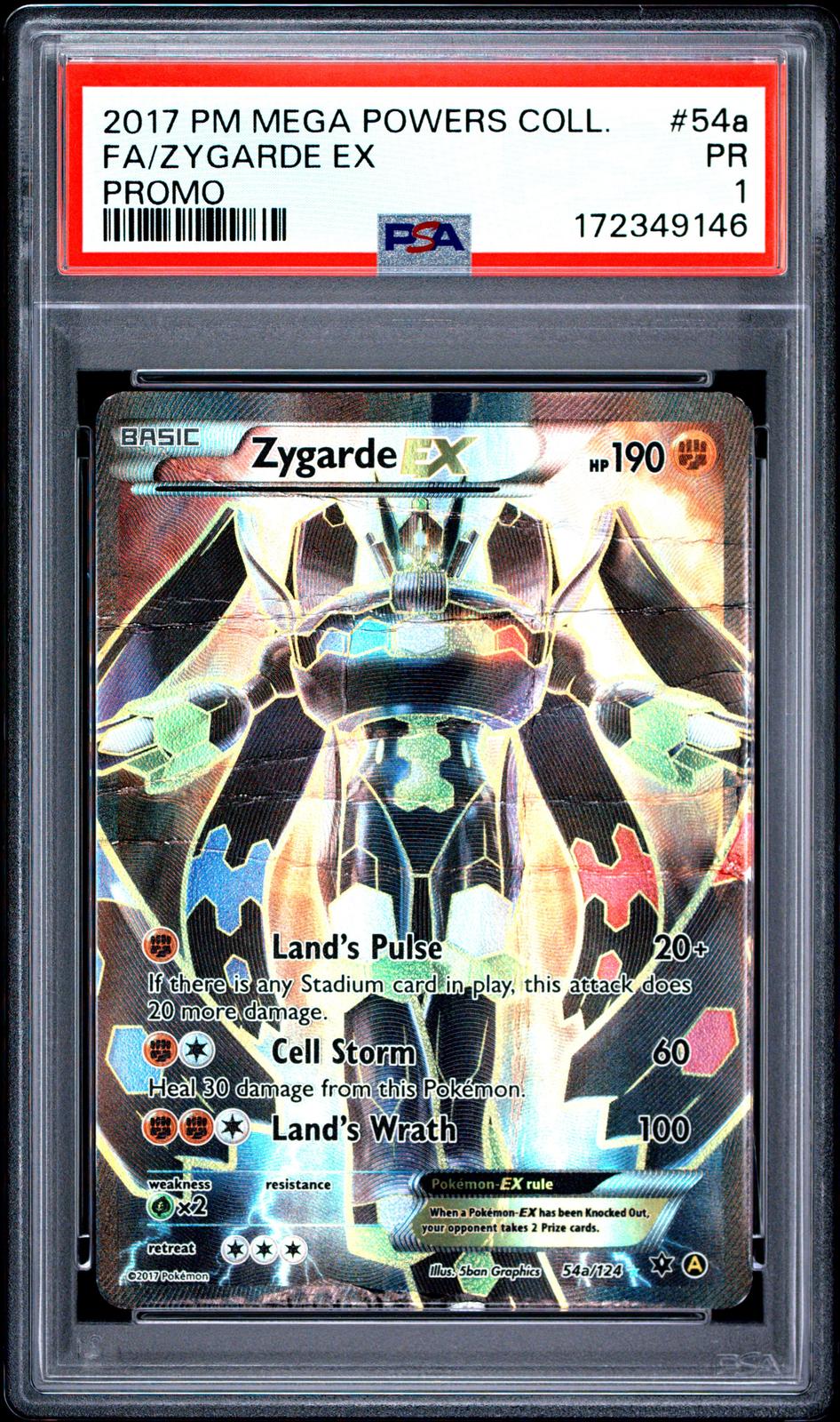 Zygarde EX PSA 1 2017 Pokemon Mega Powers Collection Promo #54a POP 13