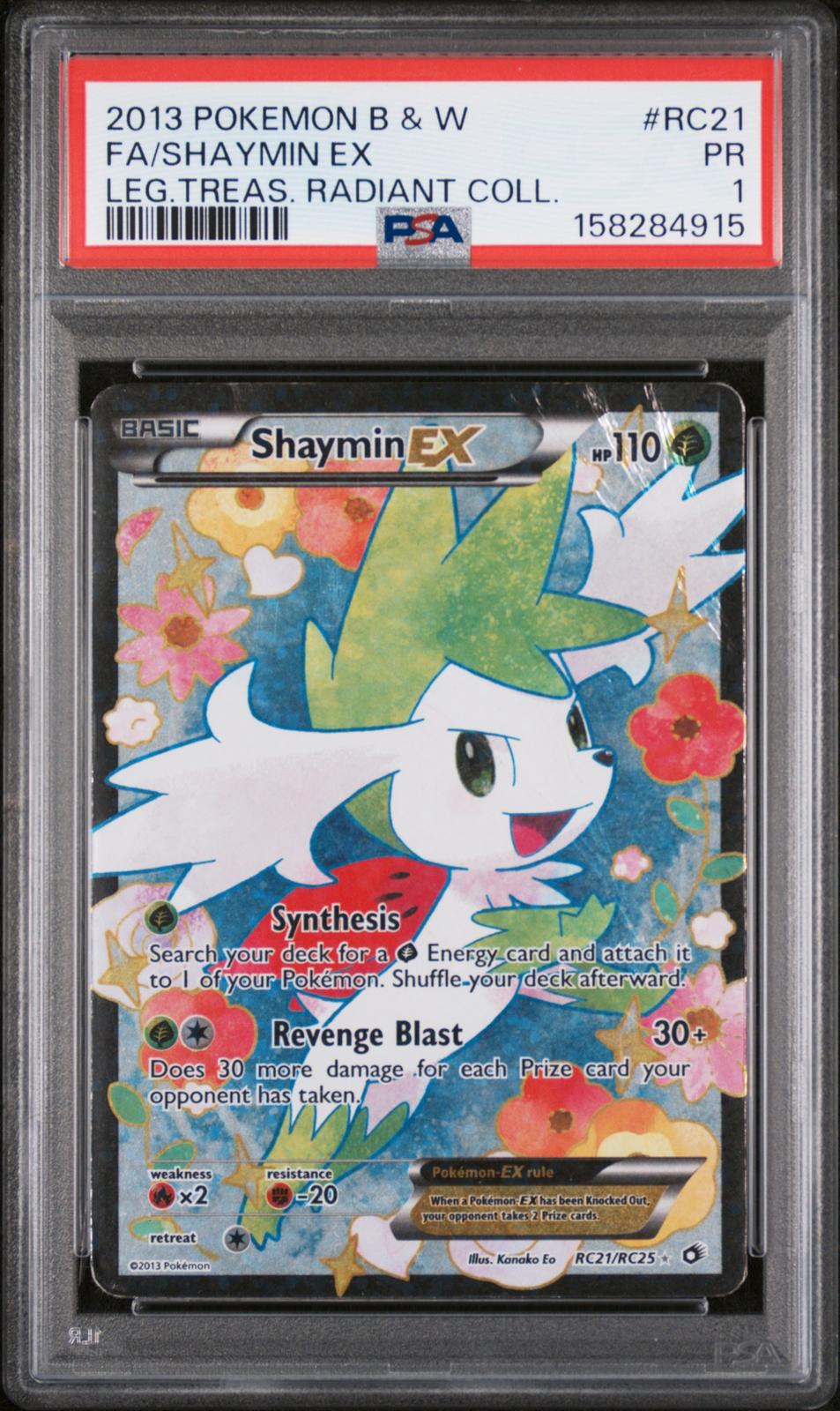 Shaymin EX PSA 1 2013 Pokemon B&W Leg Treasure Radiant Coll #RC21 LOW POP