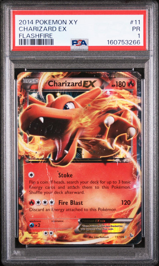 Charizard EX PSA 1 2014 Pokemon Xy Flashfire #11 LOW POP