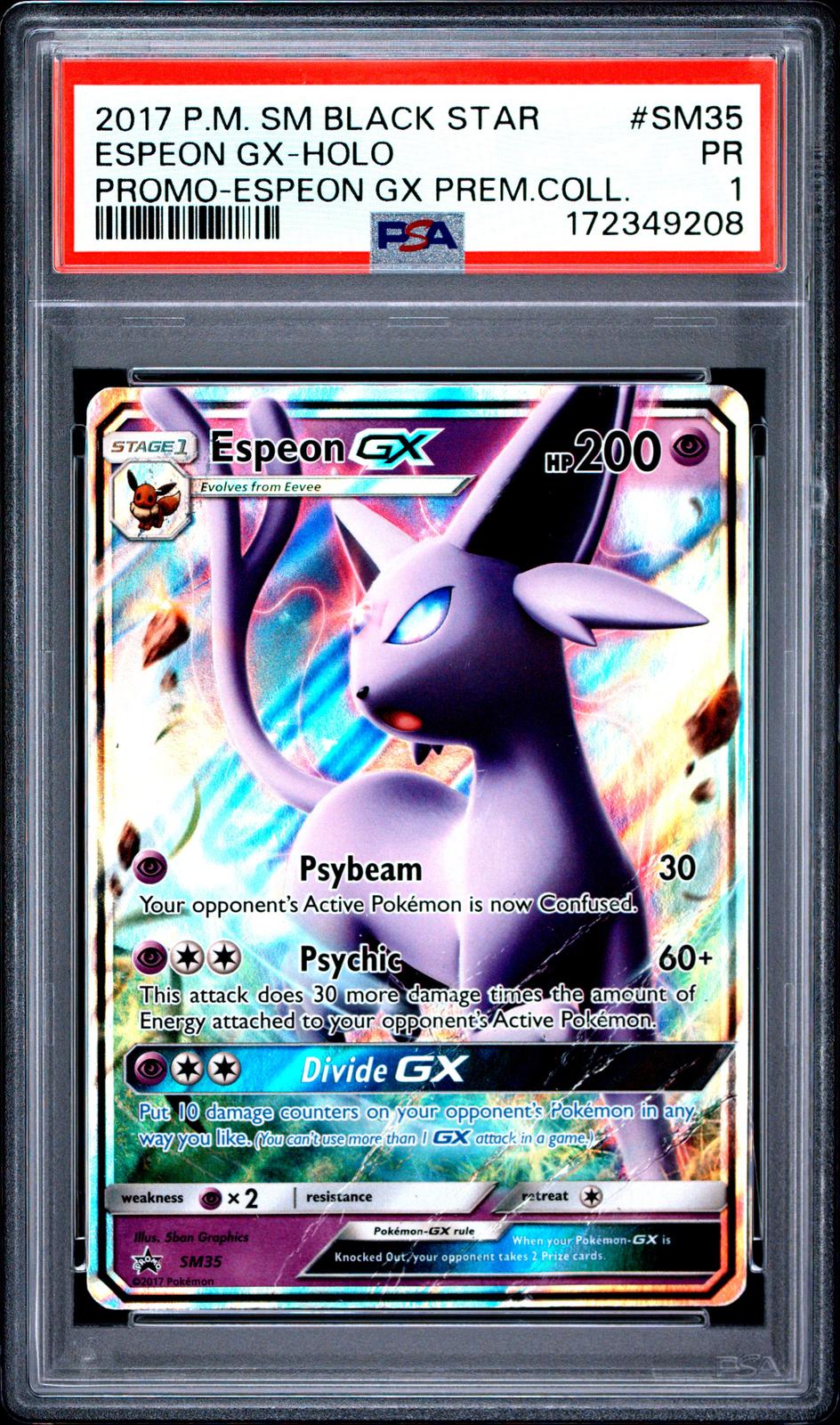Espeon GX PSA 1 2017 Pokemon Sm Black Star Promo #SM35 POP 2