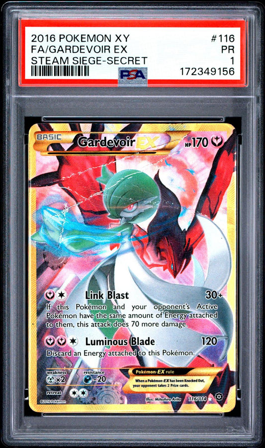 Gardevoir EX Secret PSA 1 2016 Pokemon Xy Steam Siege #116 LOW POP