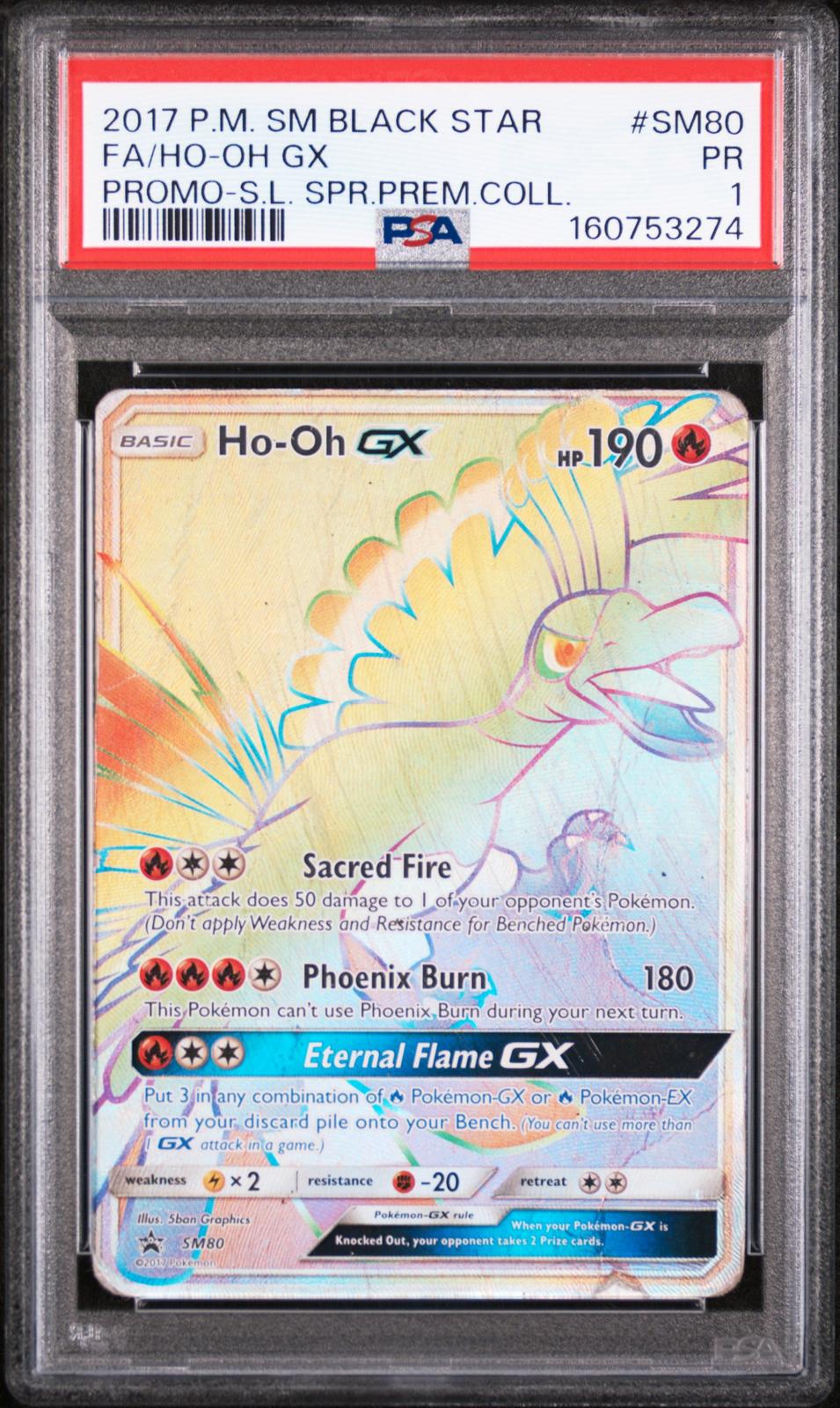 Ho-Oh GX PSA 1 2017 Pokemon Sm Black Star Promo #SM80 POP 4