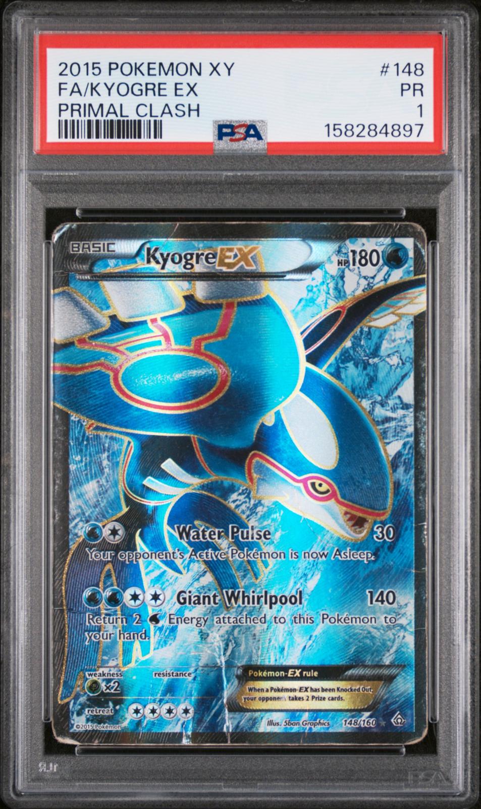 Kyogre EX PSA 1 2015 Pokemon Xy Primal Clash #148 LOW POP