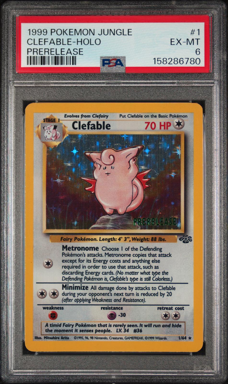 Clefable Holo Prerelease PSA 6 1999 Pokemon Jungle #1