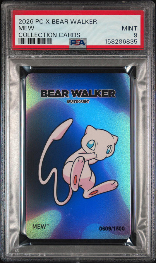 Mew PSA 9 2026 Pokemon Center X Bear Walker Collection Cards #0609 POP 9