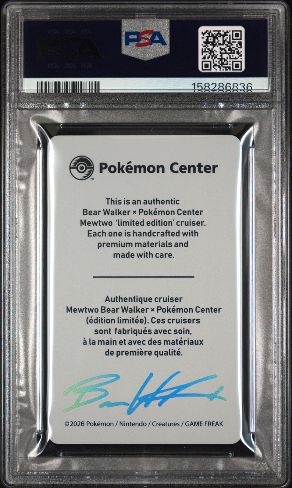 Mewtwo PSA 10 2026 Pokemon Center X Bear Walker Collection Cards #1056 POP 9