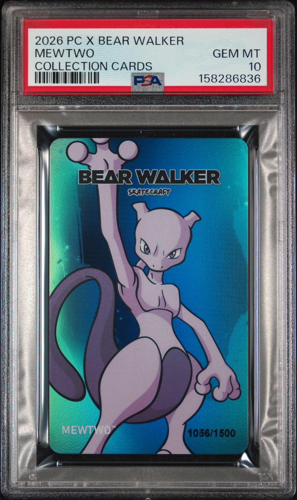 Mewtwo PSA 10 2026 Pokemon Center X Bear Walker Collection Cards #1056 POP 9