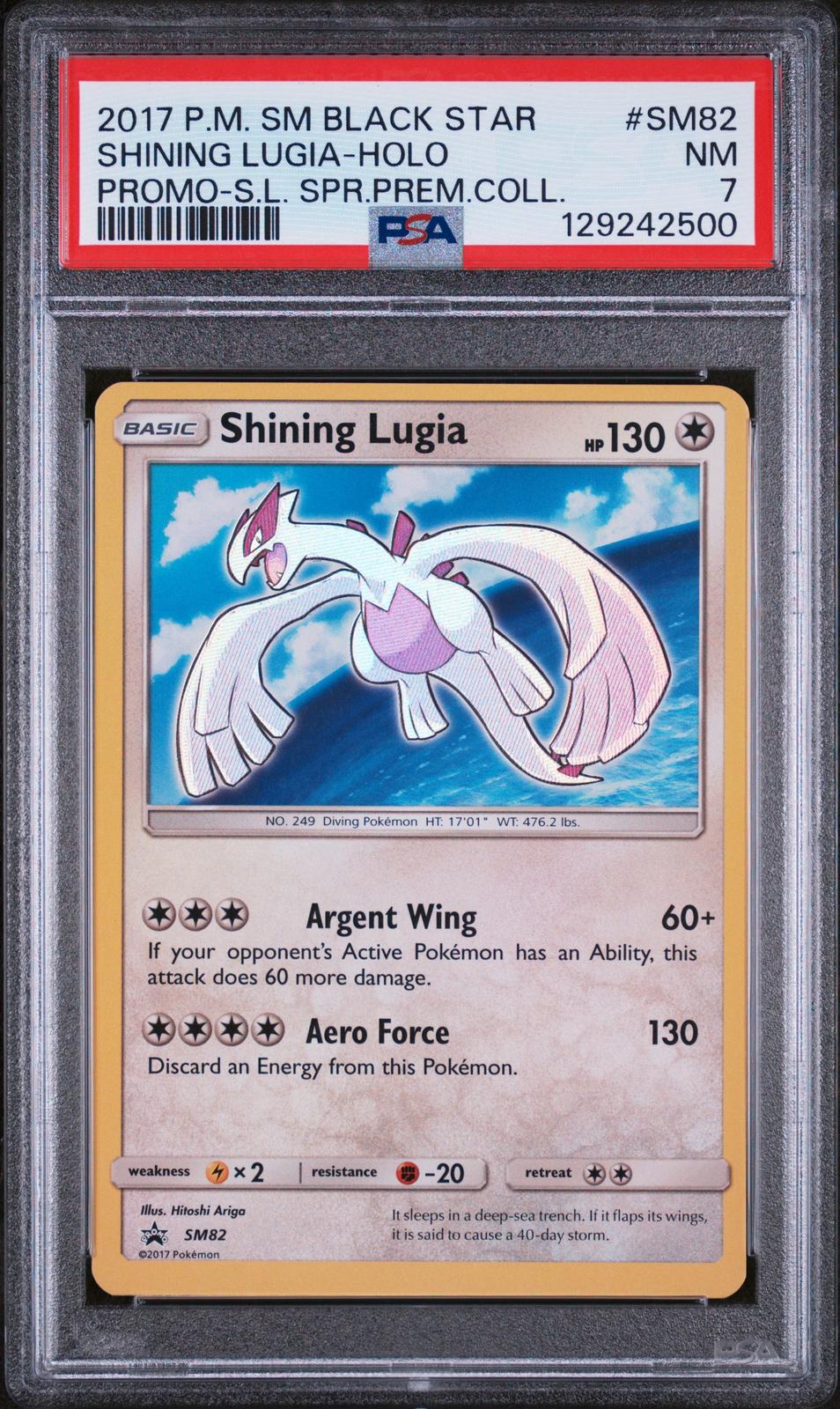 Shining Lugia Holo PSA 7 2017 Pokemon Sm Black Star Promo #SM82