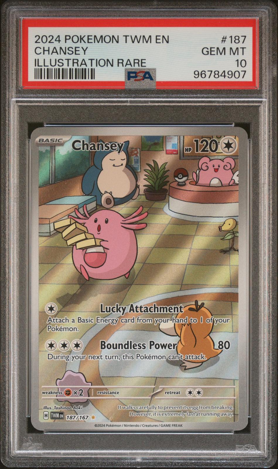 Chansey PSA 10 2024 Pokemon En Twilight Masquerade #187