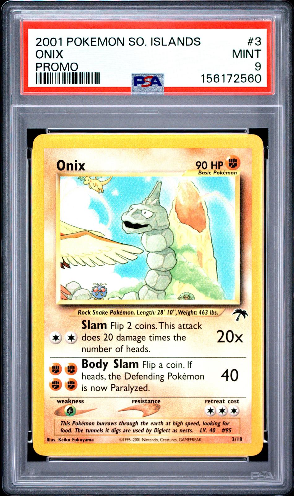 Onix Promo PSA 9 2001 Pokemon Southern Islands Promo #3