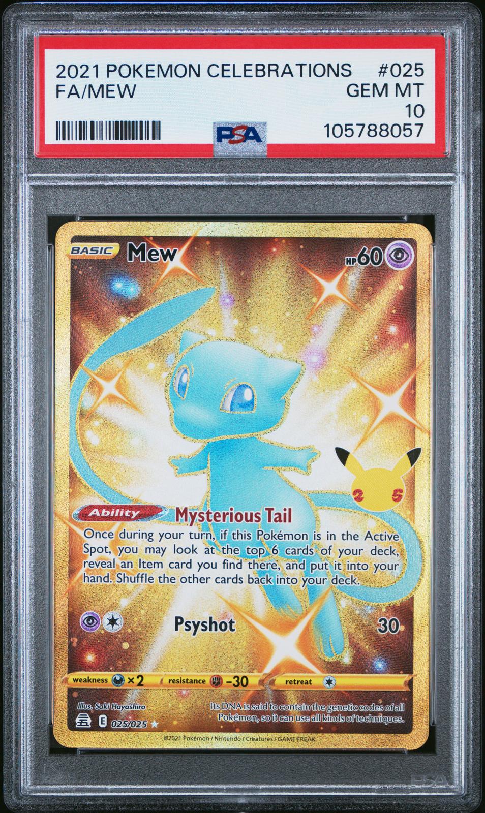 Mew PSA 10 2021 Pokemon Celebrations #025