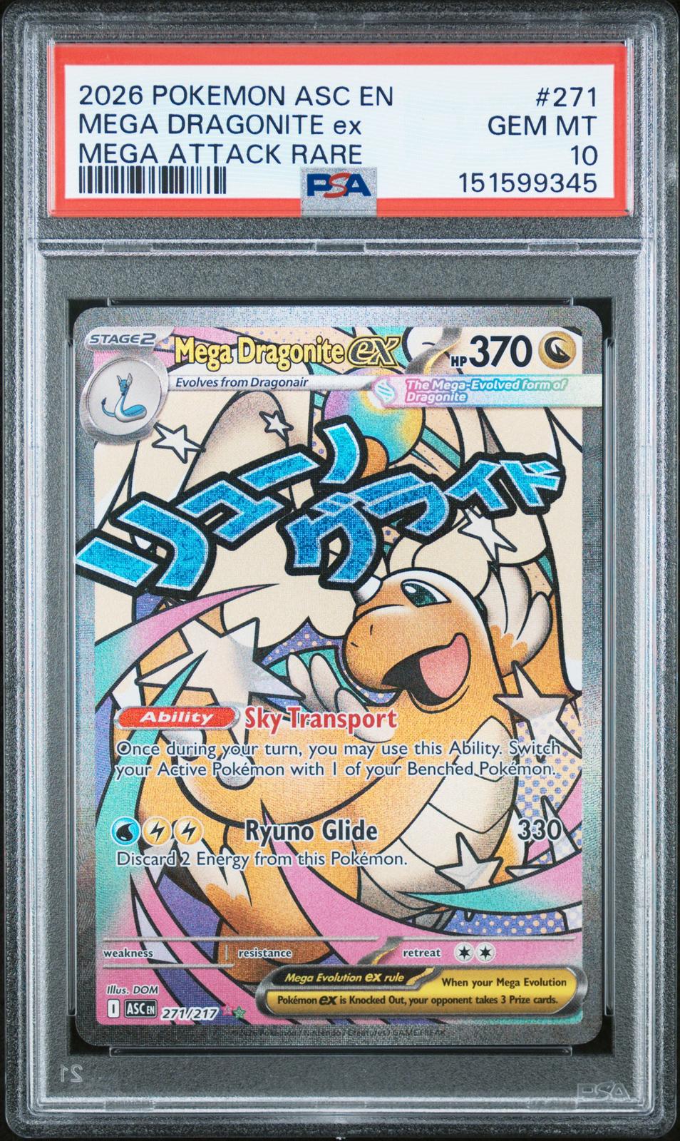 Mega Dragonite ex PSA 10 2026 Pokemon En Ascended Heroes #271