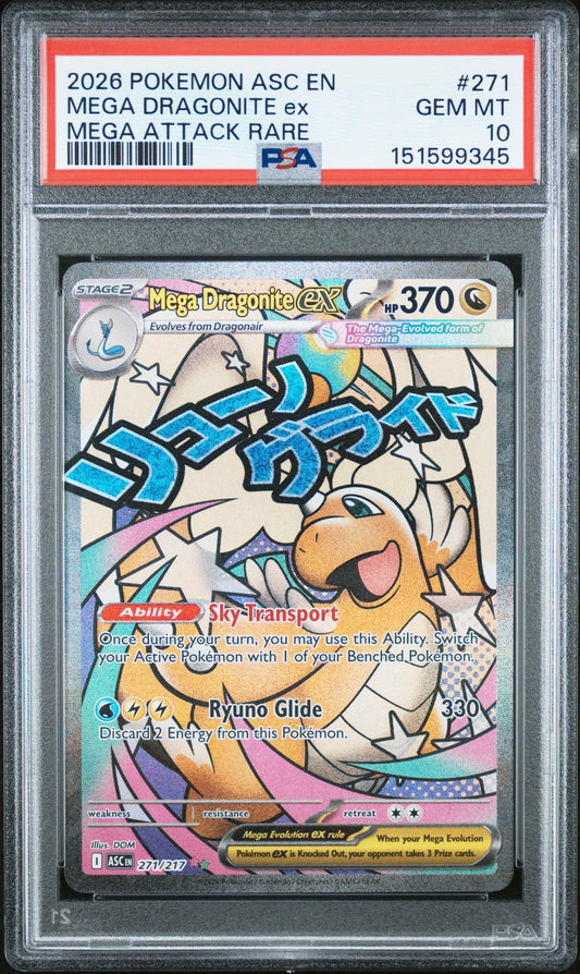 Mega Dragonite ex PSA 10 2026 Pokemon En Ascended Heroes #271