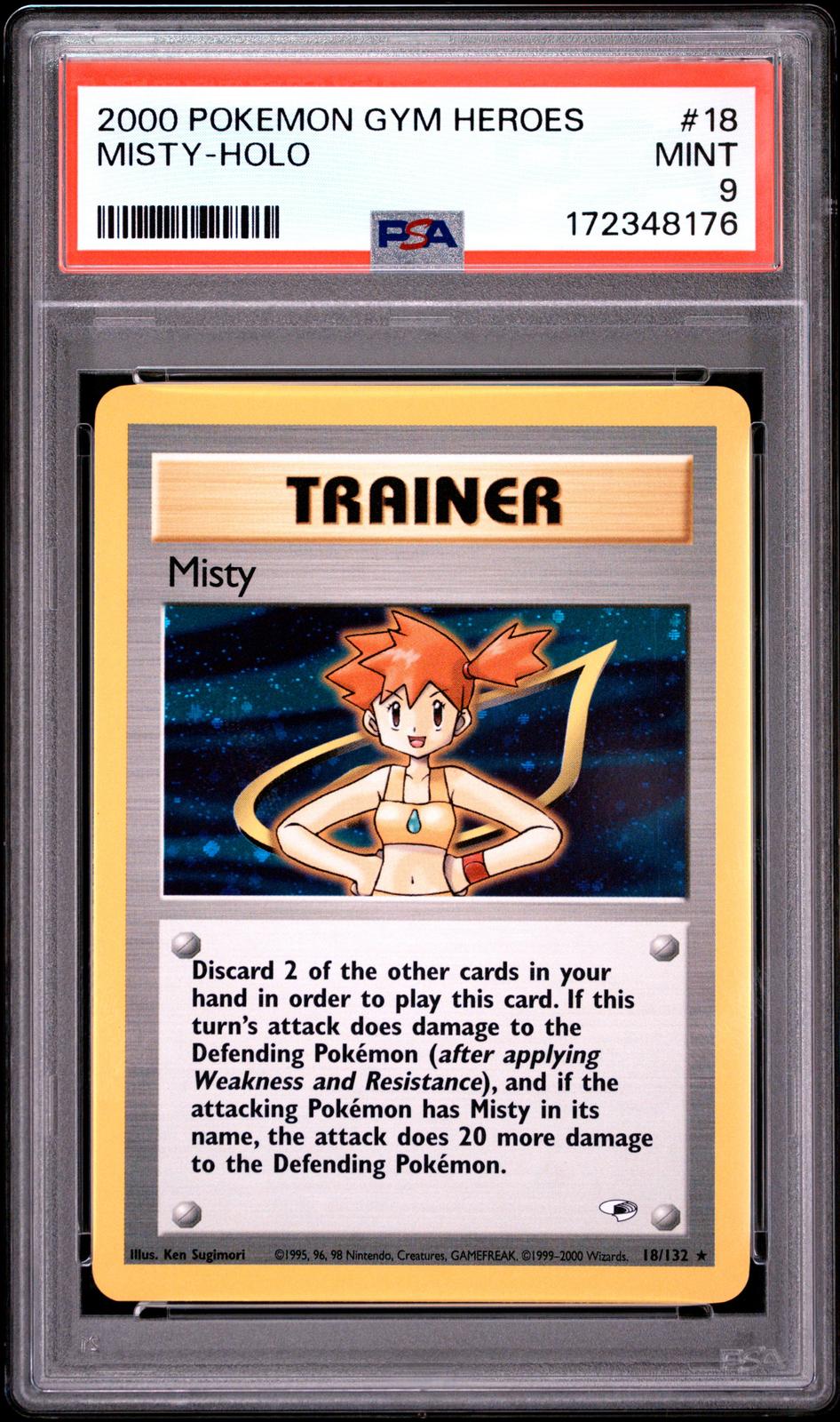 Misty Holo PSA 9 2000 Pokemon Gym Heroes #18