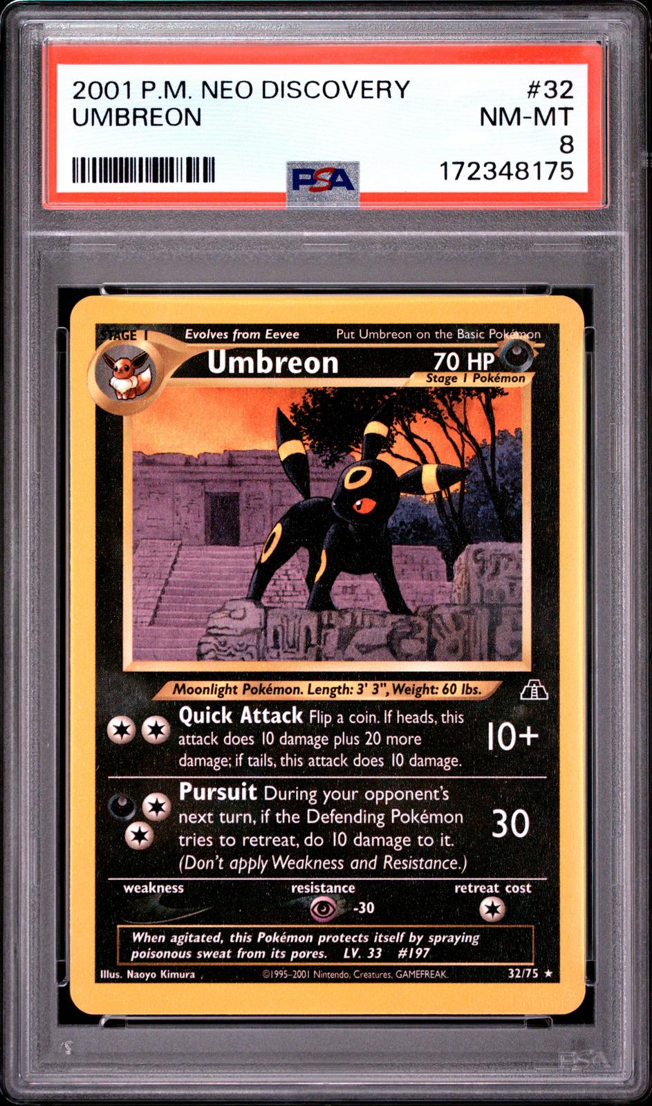 Umbreon PSA 8 2001 Pokemon Neo Discovery #32