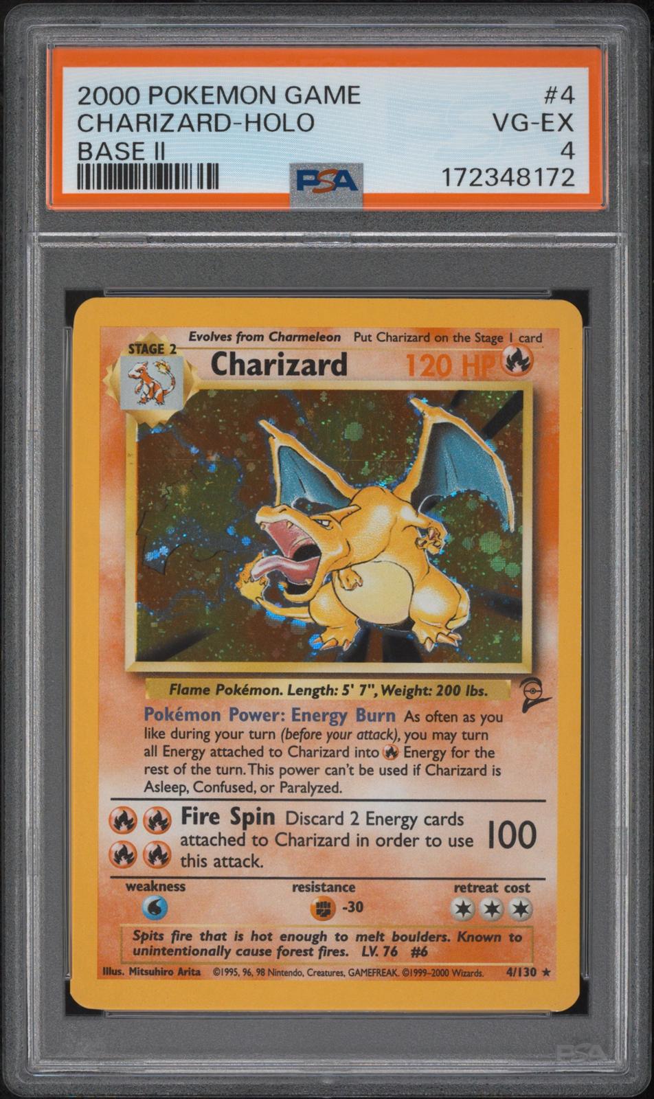 Charizard Holo PSA 4 2000 Pokemon Game Base Set 2 #4