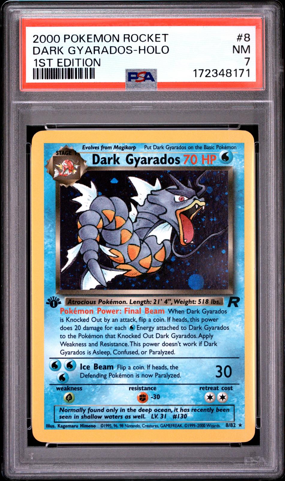 Dark Gyarados Holo 1st Edition PSA 7 2000 Pokemon Team Rocket #8