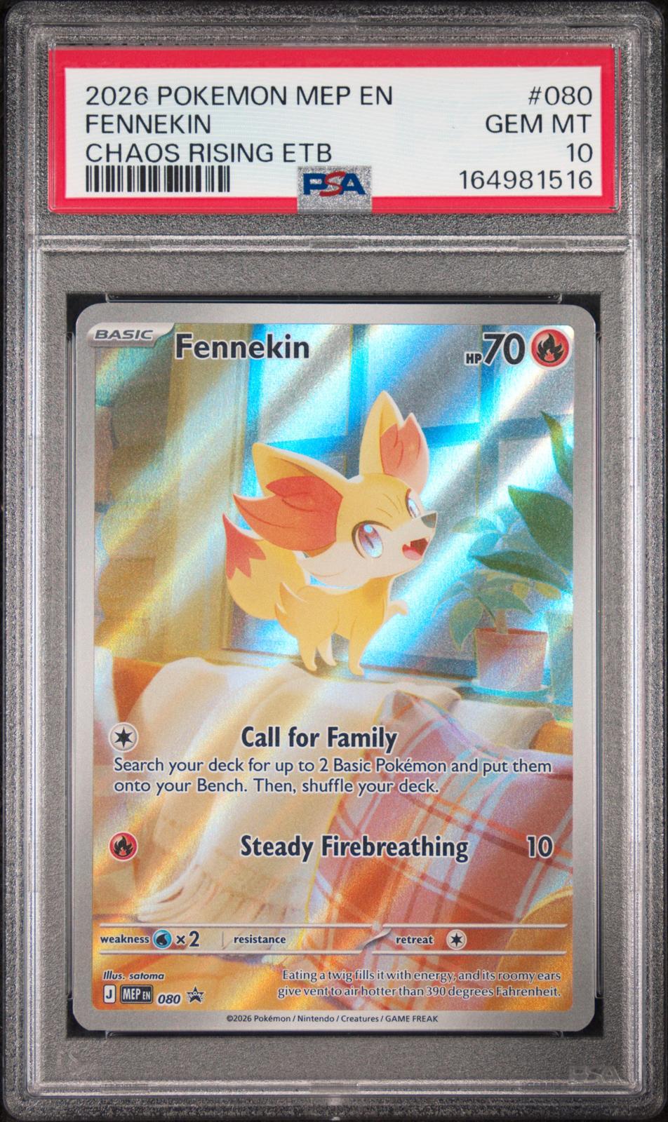 Fennekin ETB Promo PSA 10 2026 Pokemon Mep En Black Star Promo #080