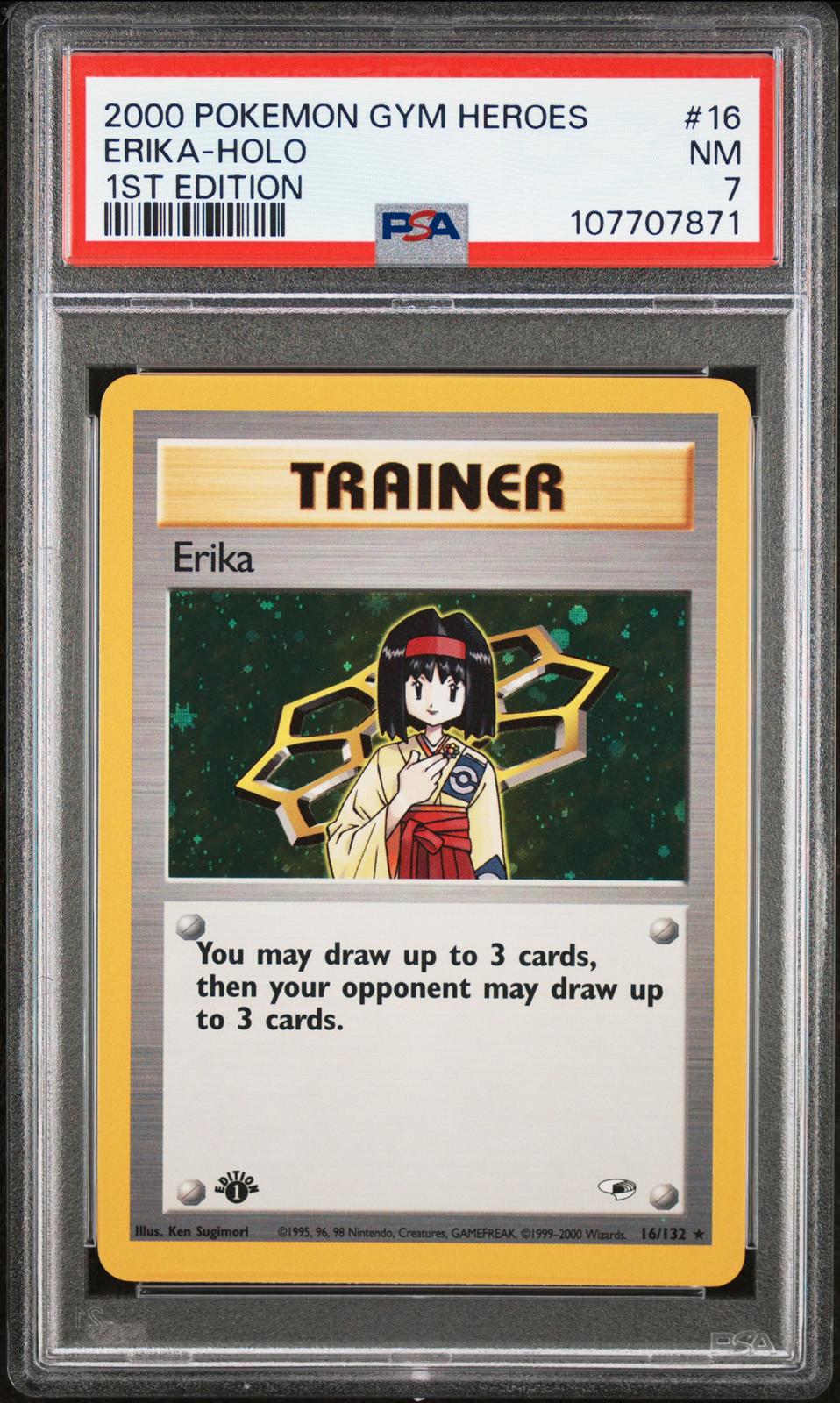 Erika Holo 1st Edition PSA 7 2000 Pokemon Gym Heroes #16