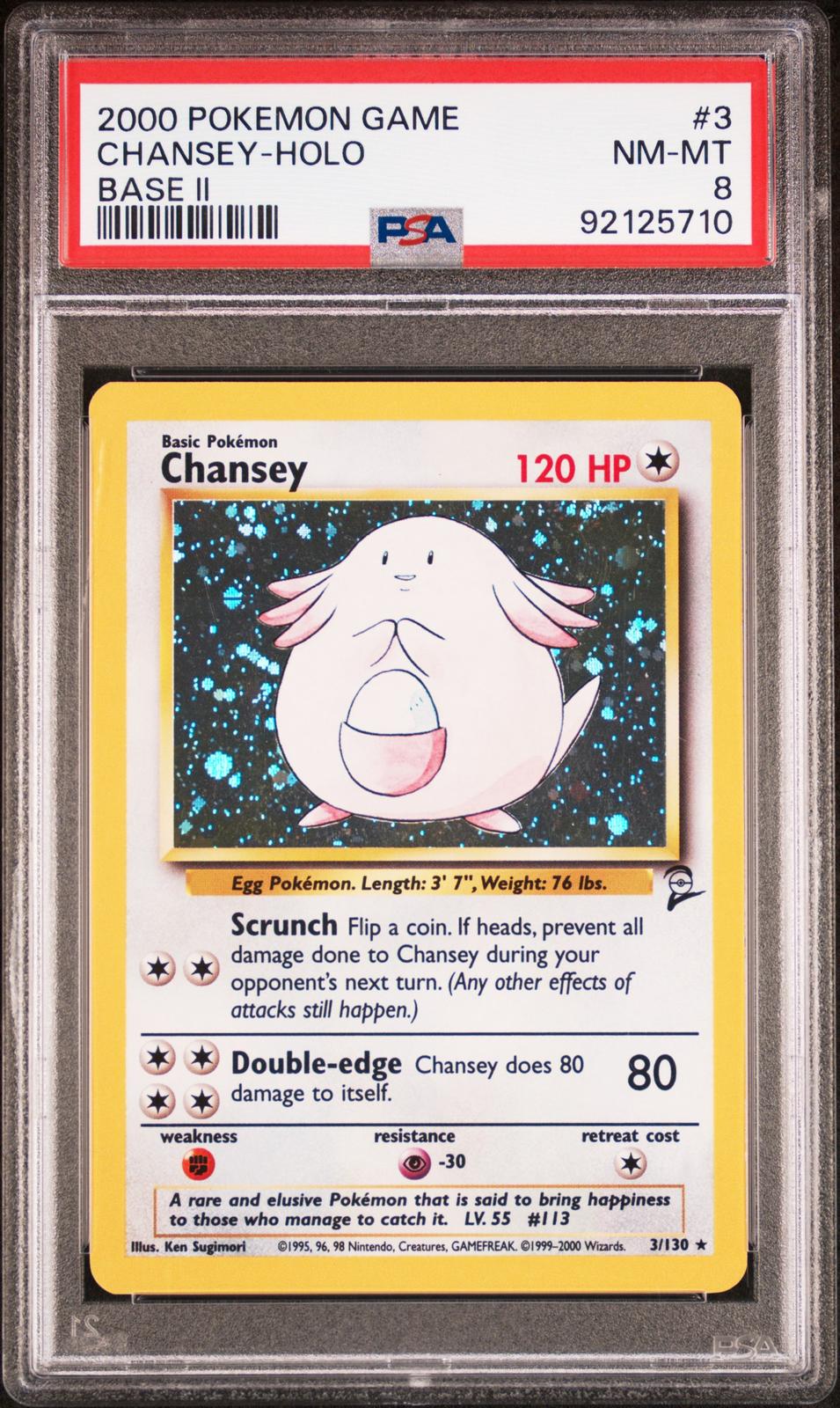 Chansey Holo Base Set 2 PSA 8 2000 Pokemon Game Base Set 2 #3
