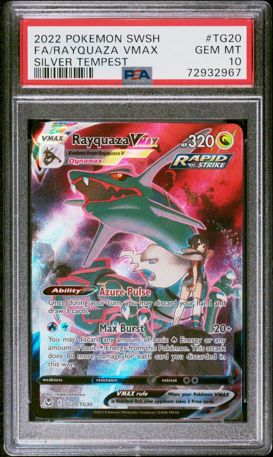 Rayquaza VMAX PSA 10 2022 Pokemon Sword & Shield Silver Tempest #TG20