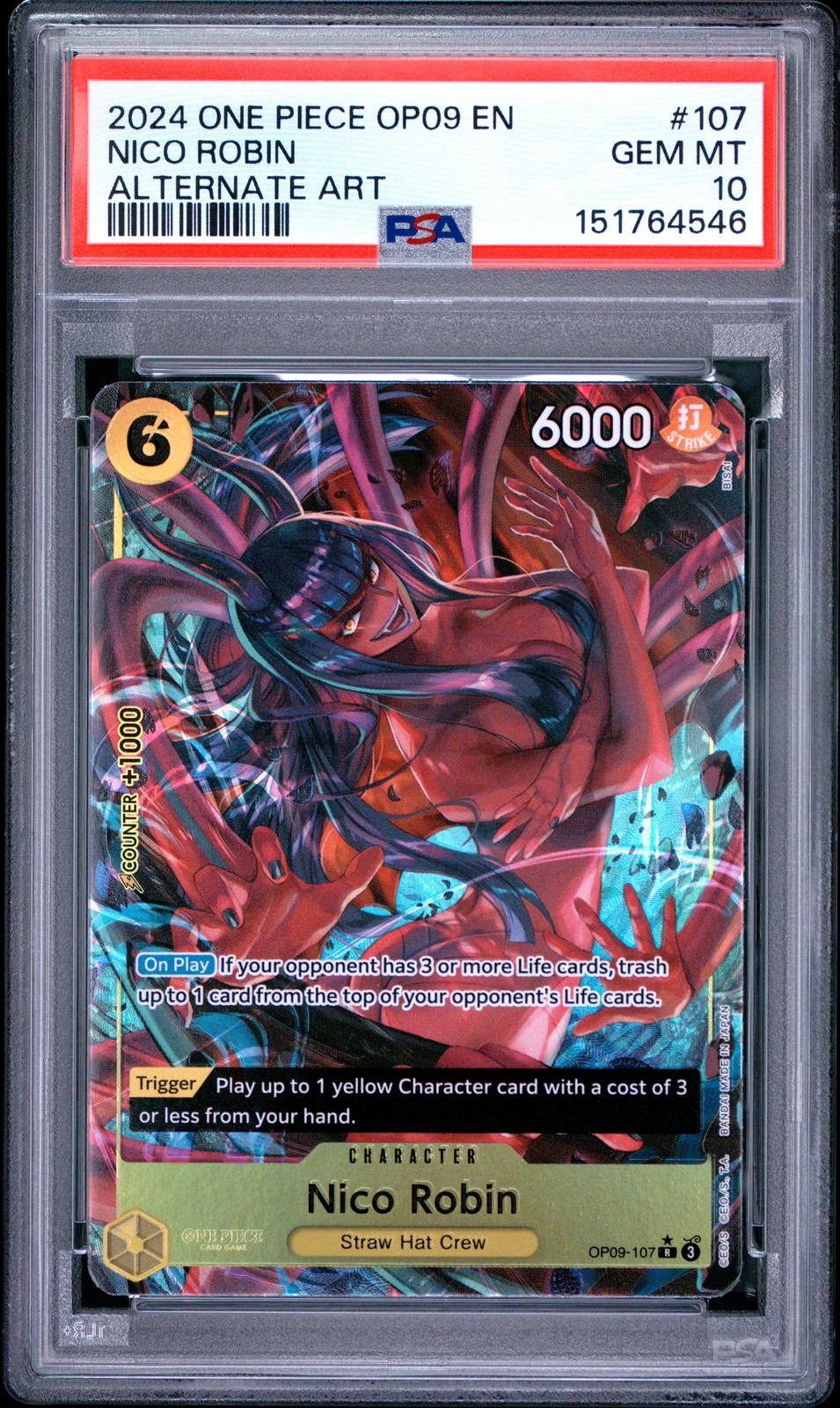 Nico Robin Alternate Art PSA 10 2024 OP09 Emperors In The New World #107