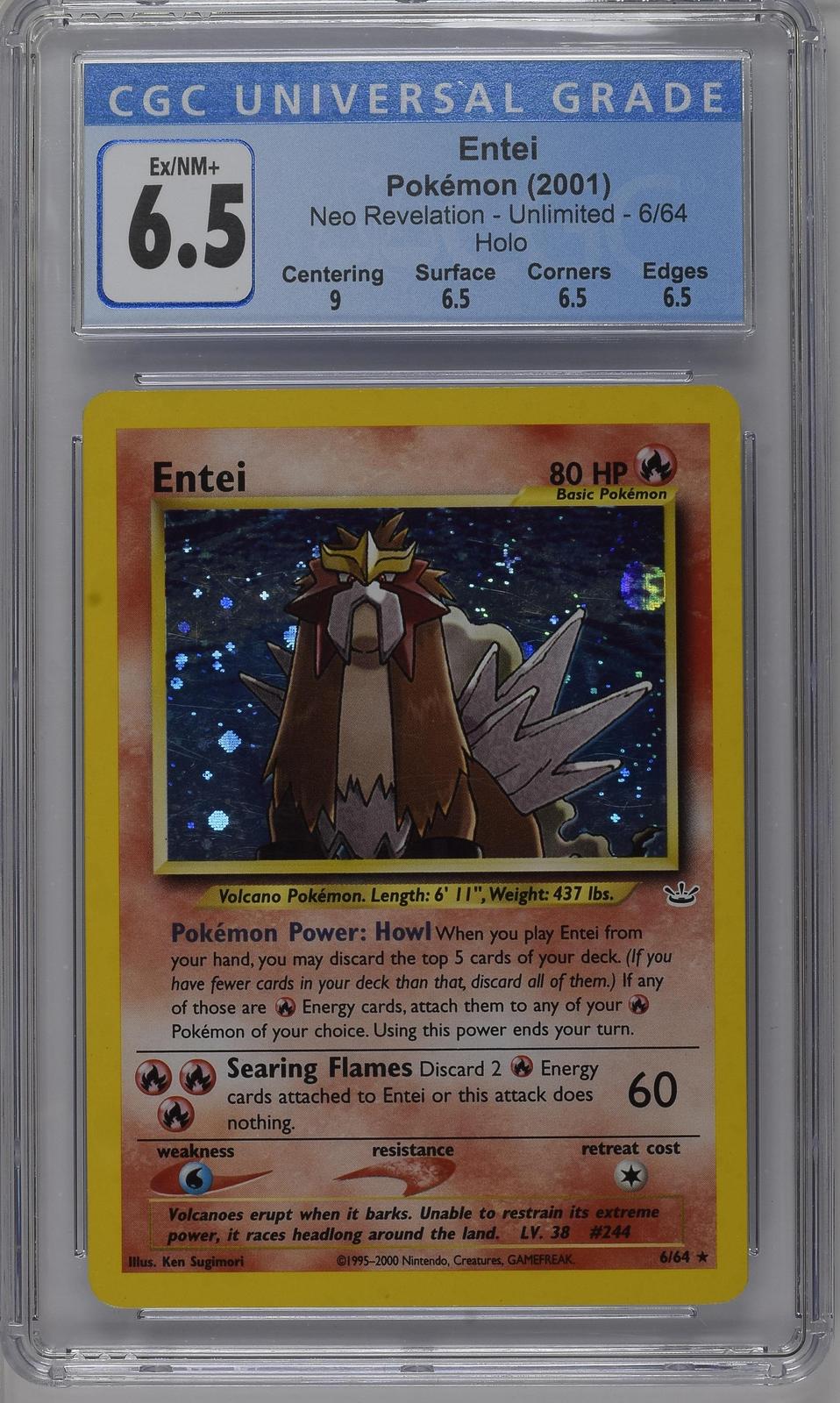 Entei Holo CGC 6.5 2001 Neo Revelation #6/64