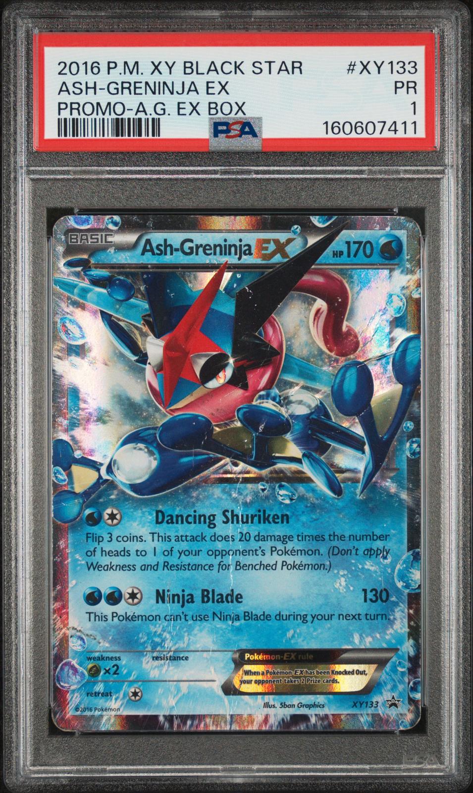 Ash Greninja EX Promo A.G. EX Box PSA 1 2016 Pokemon XY Black Star Promo #XY133