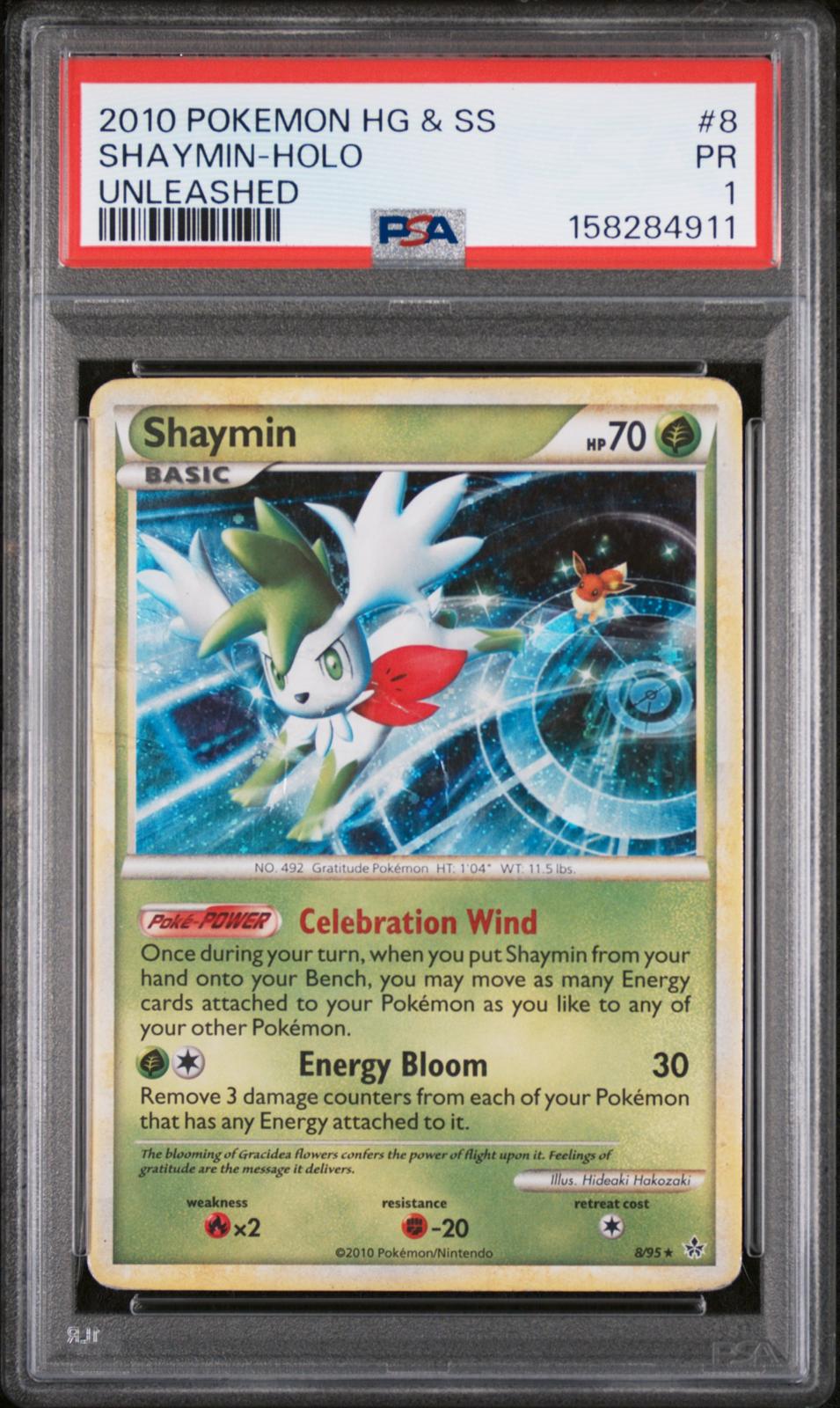 Shaymin Holo PSA 1 2010 Heartgold & Soulsilver Unleashed #8 - POP 1