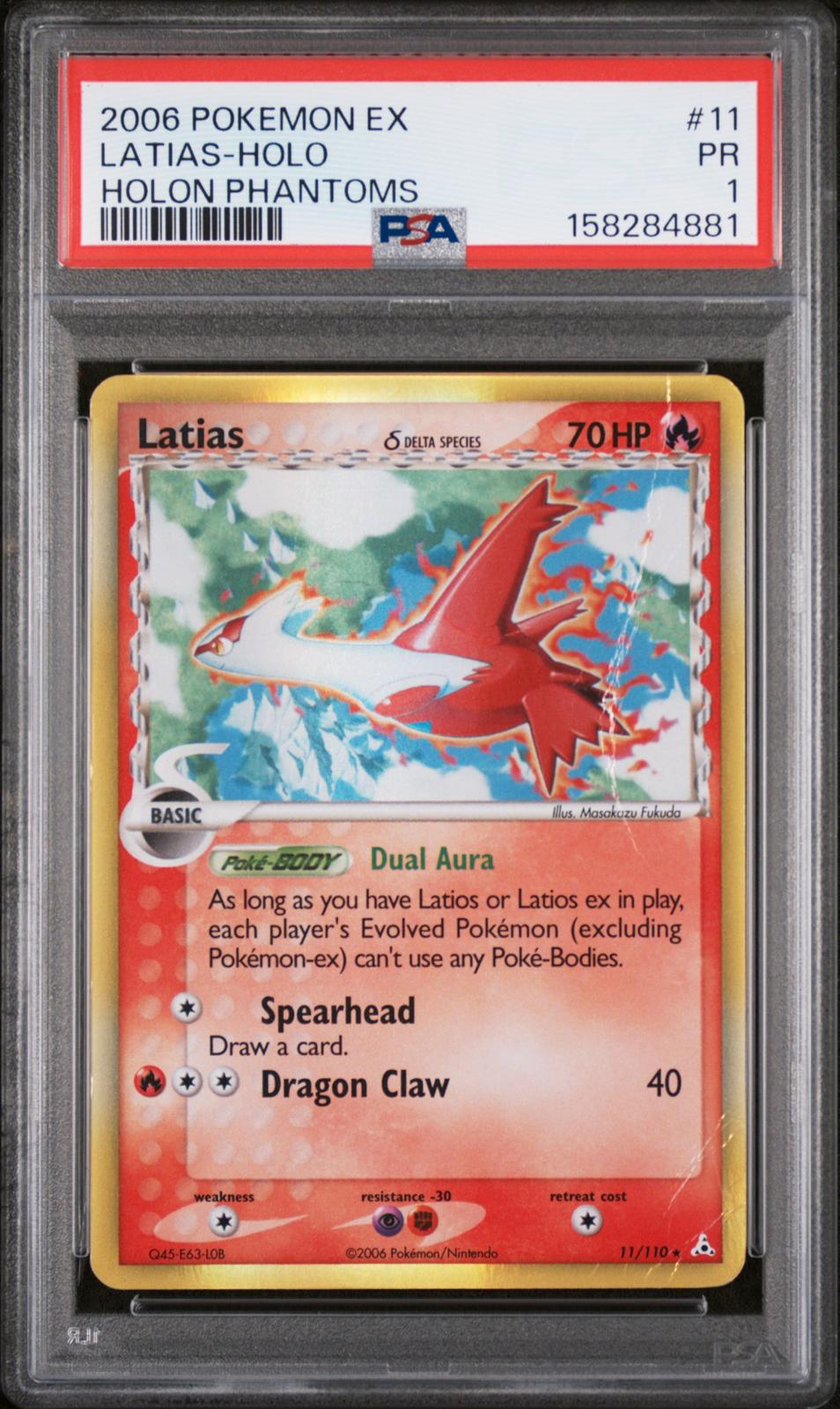 Latias Holo PSA 1 2006 Pokemon EX Holon Phantoms #11 - POP 24
