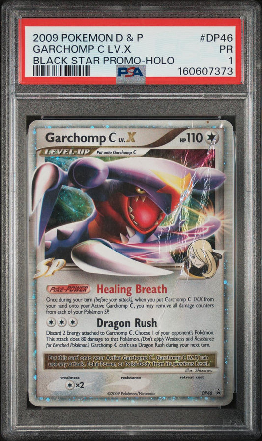Garchomp C Lv.X Holo PSA 1 2009 Diamond & Pearl Black Star Promo #DP46 - LOW POP