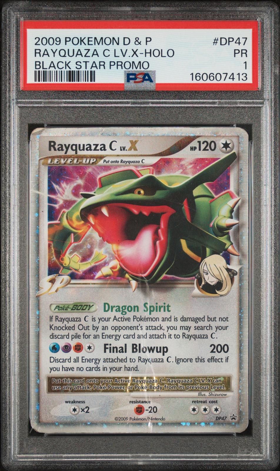 Rayquaza C Lv.X Holo PSA 1 2009 Pokemon Diamond & Pearl Black Star Promo #DP47