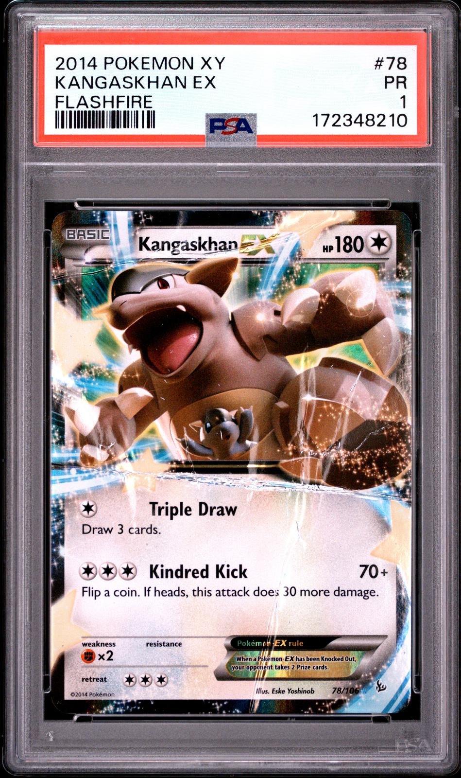 Kangaskhan EX PSA 1 2014 Pokemon XY Flashfire #78 - POP 2
