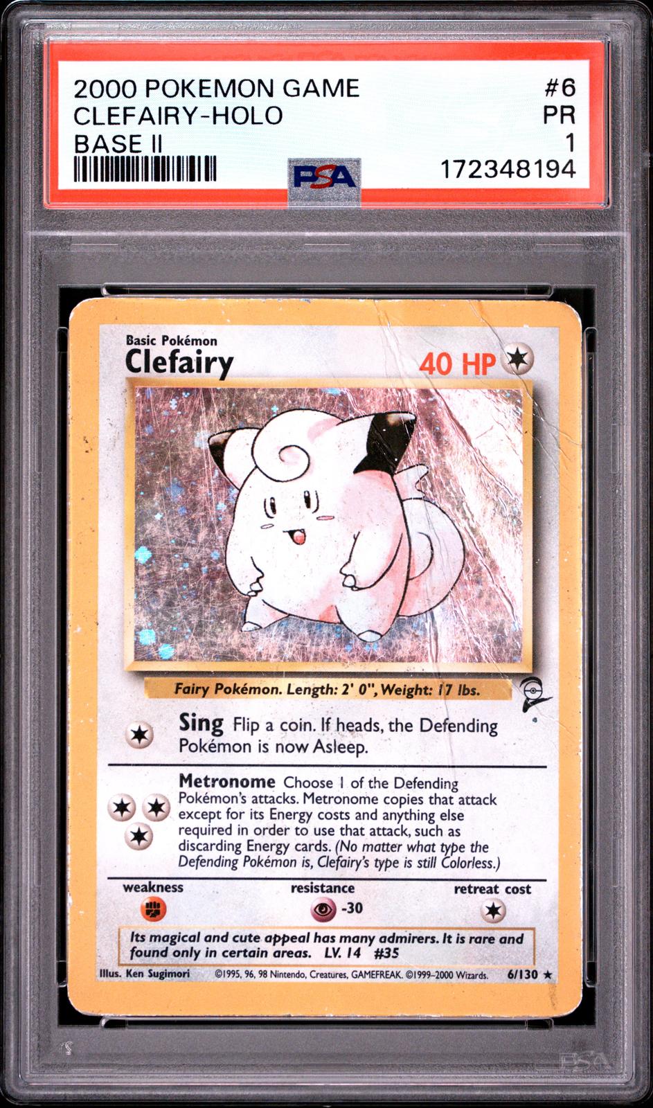 Clefairy Holo PSA 1 2000 Base Set 2 #6 - LOW POP