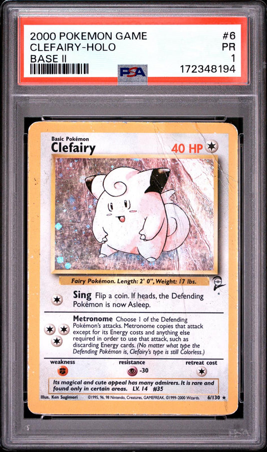 Clefairy Holo PSA 1 2000 Base Set 2 #6 - LOW POP