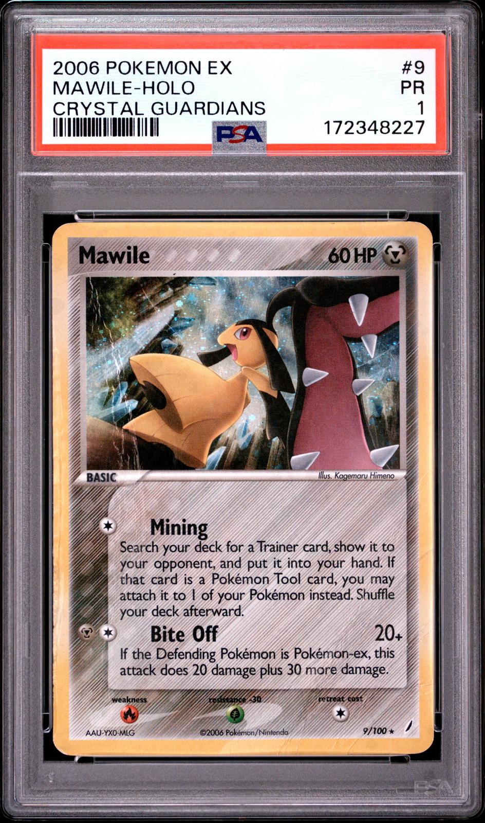 Mawile Holo PSA 1 2006 Pokemon EX Crystal Guardians #9 - POP 1