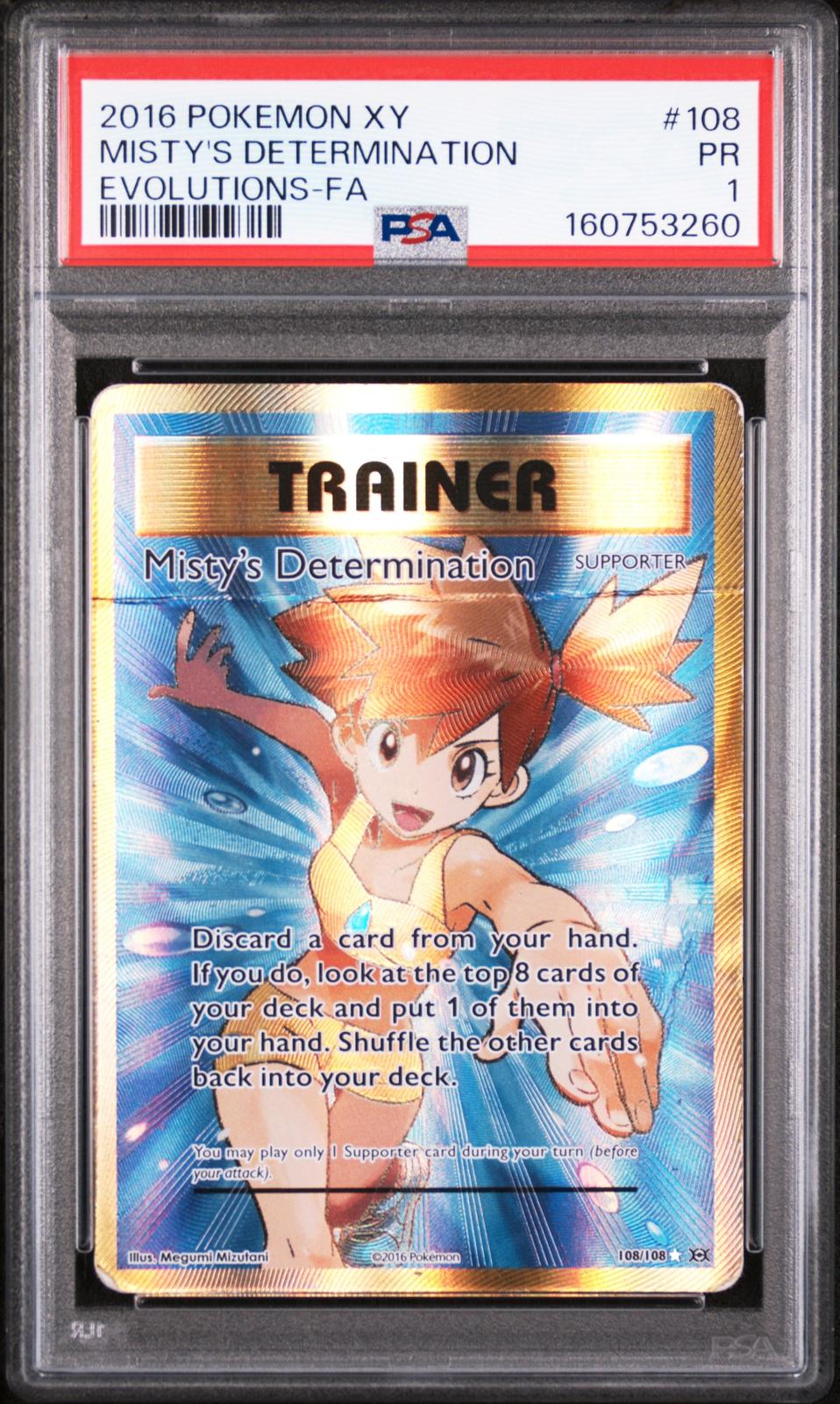 Misty's Determination PSA 1 2016 Pokemon XY Evolutions #108 - POP 25