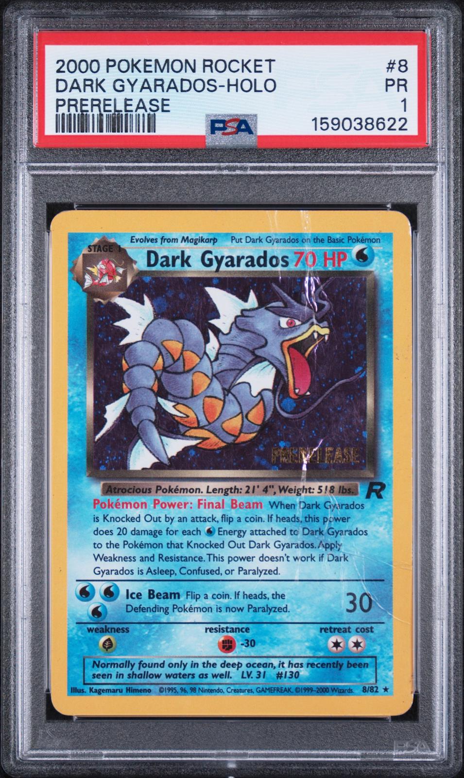 Dark Gyarados Holo Prerelease PSA 1 2000 Pokemon Rocket #8