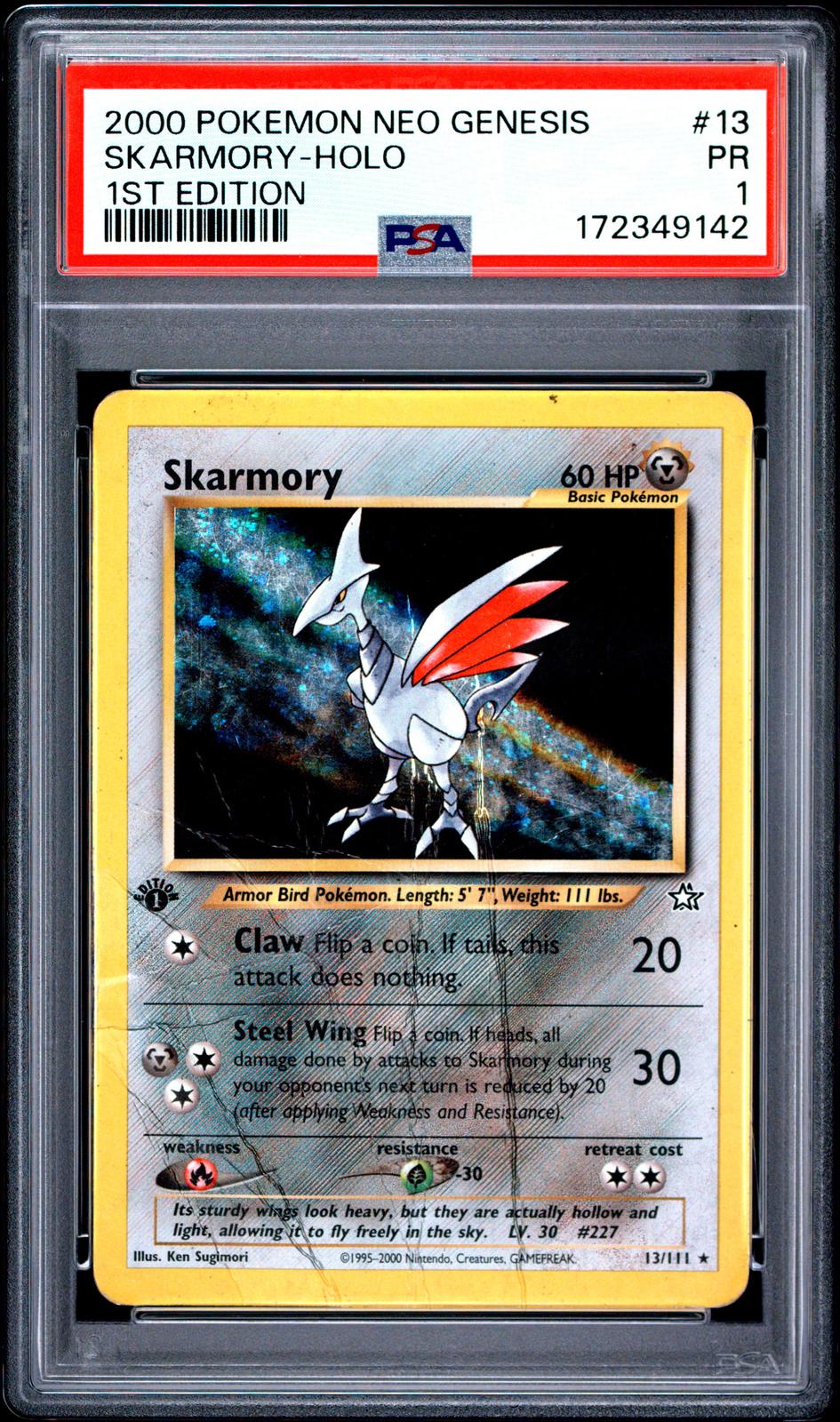 Skarmory Holo 1st Edition PSA 1 2000 Neo Genesis 1st Edition #13 - POP 15