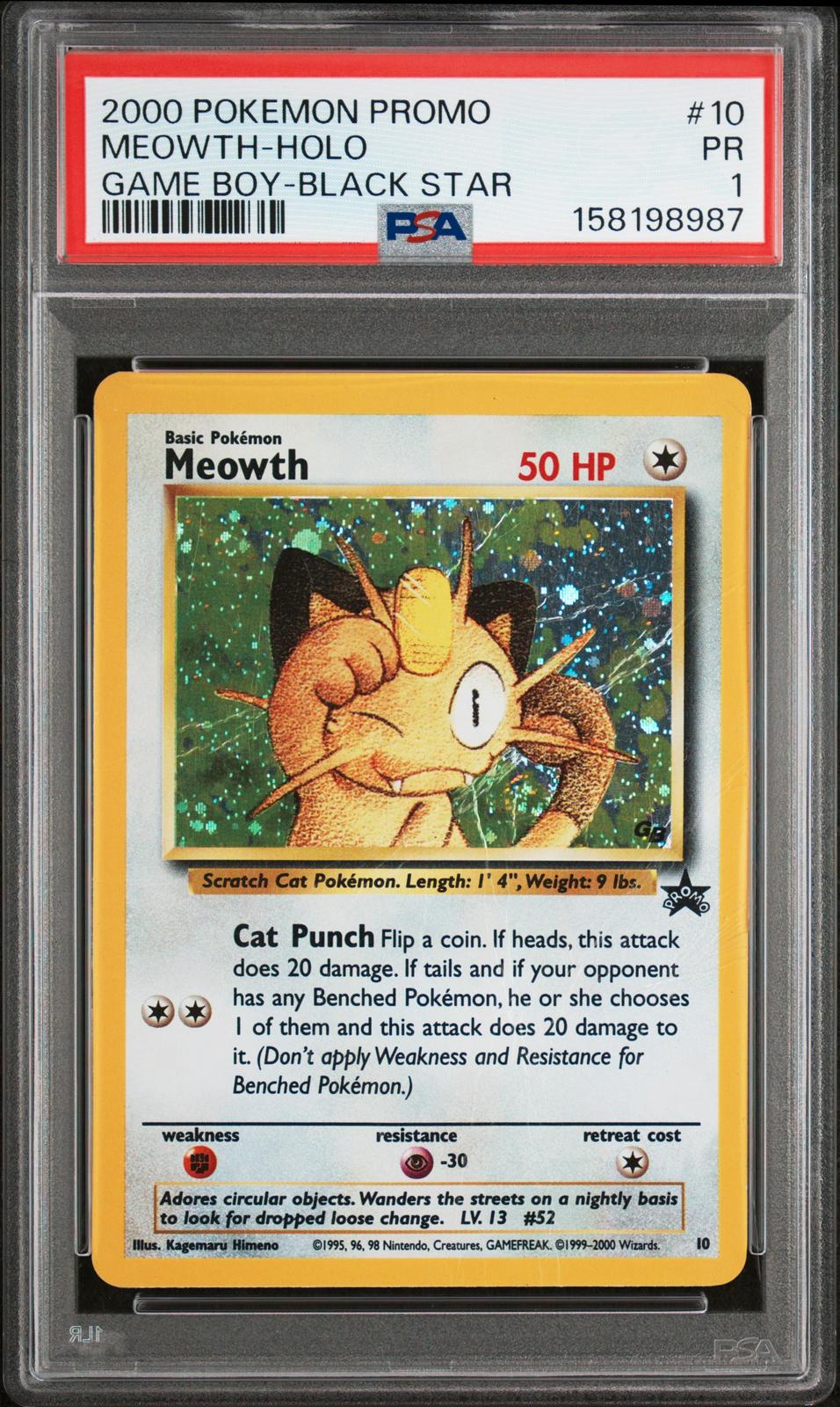 Meowth Holo Game Boy Black Star PSA 1 2000 Pokemon Promo Black Star #10 - SWIRL!