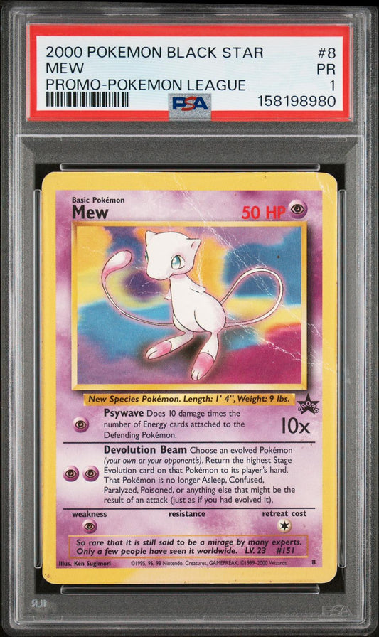Mew Promo Pokemon League PSA 1 2000 Pokemon Promo Black Star #8