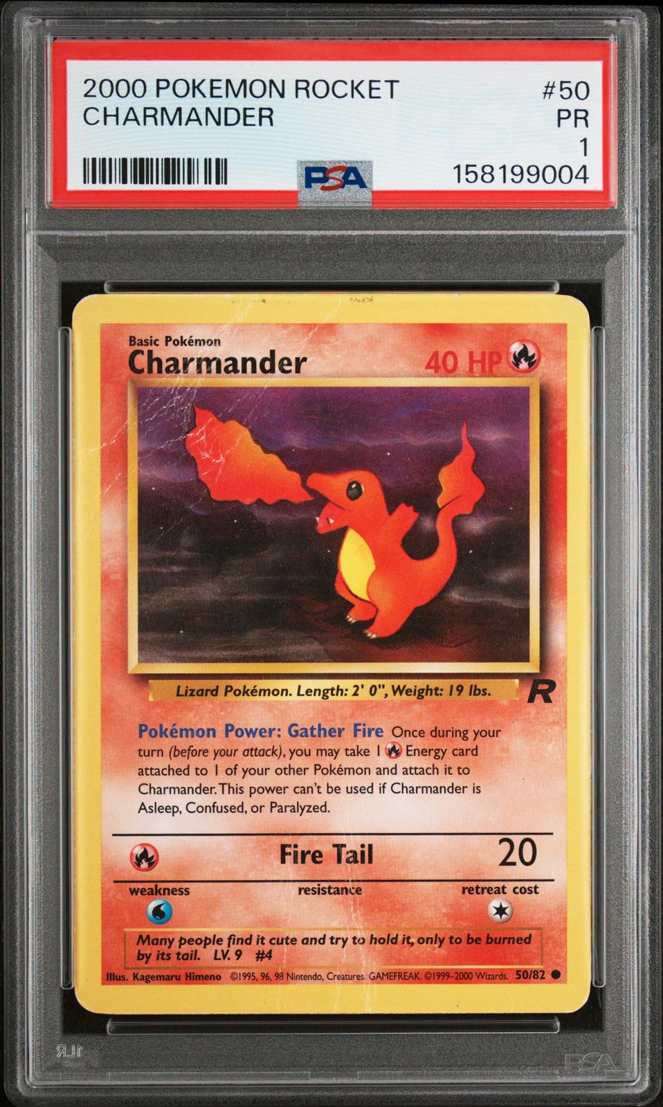 Charmander PSA 1 2000 Pokemon Rocket #50 - POP 9