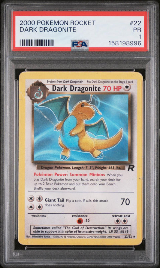 Dark Dragonite PSA 1 2000 Pokemon Rocket #22 - LOW POP