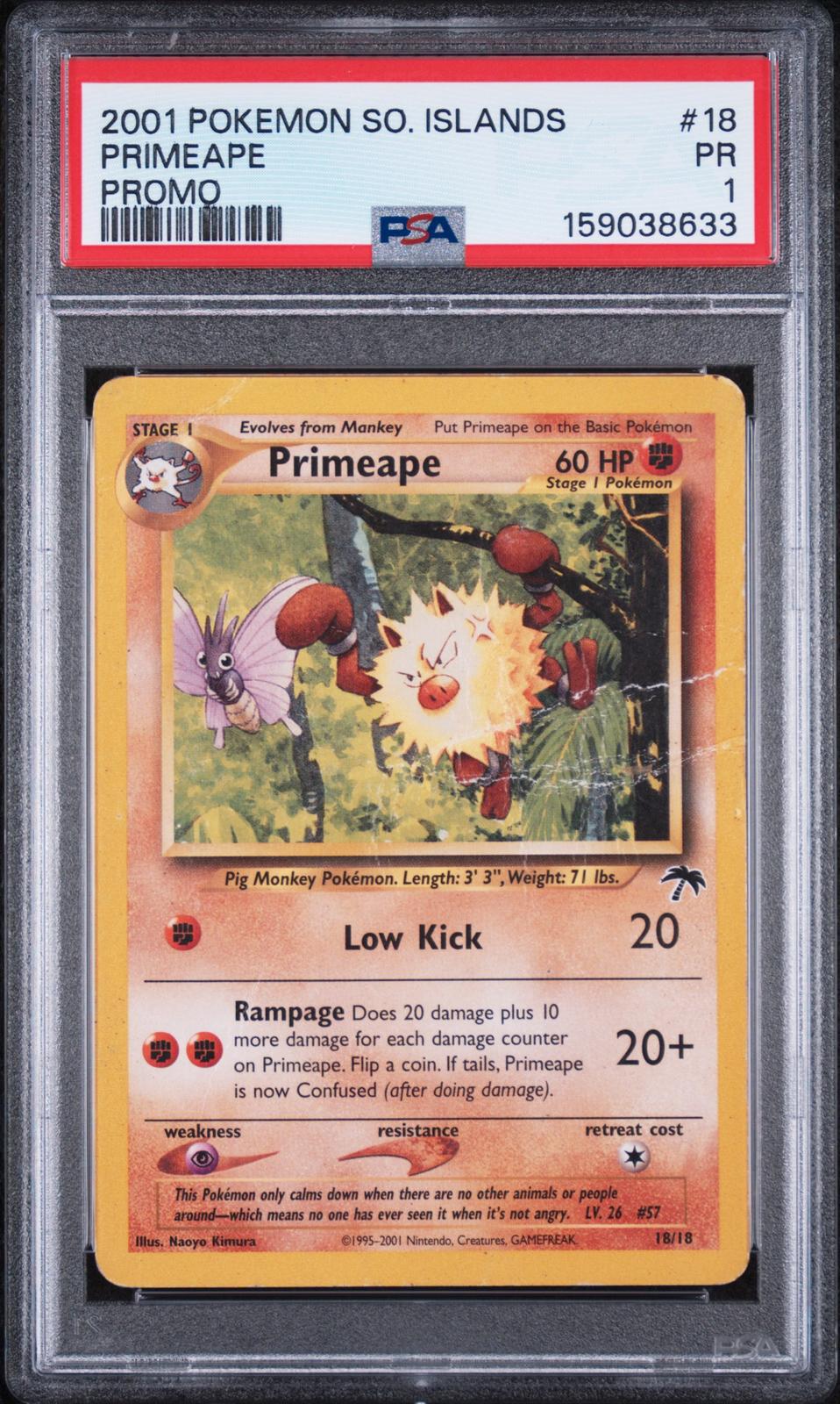 Primeape Promo PSA 1 2001 Pokemon Southern Islands Promo #18 - POP 2