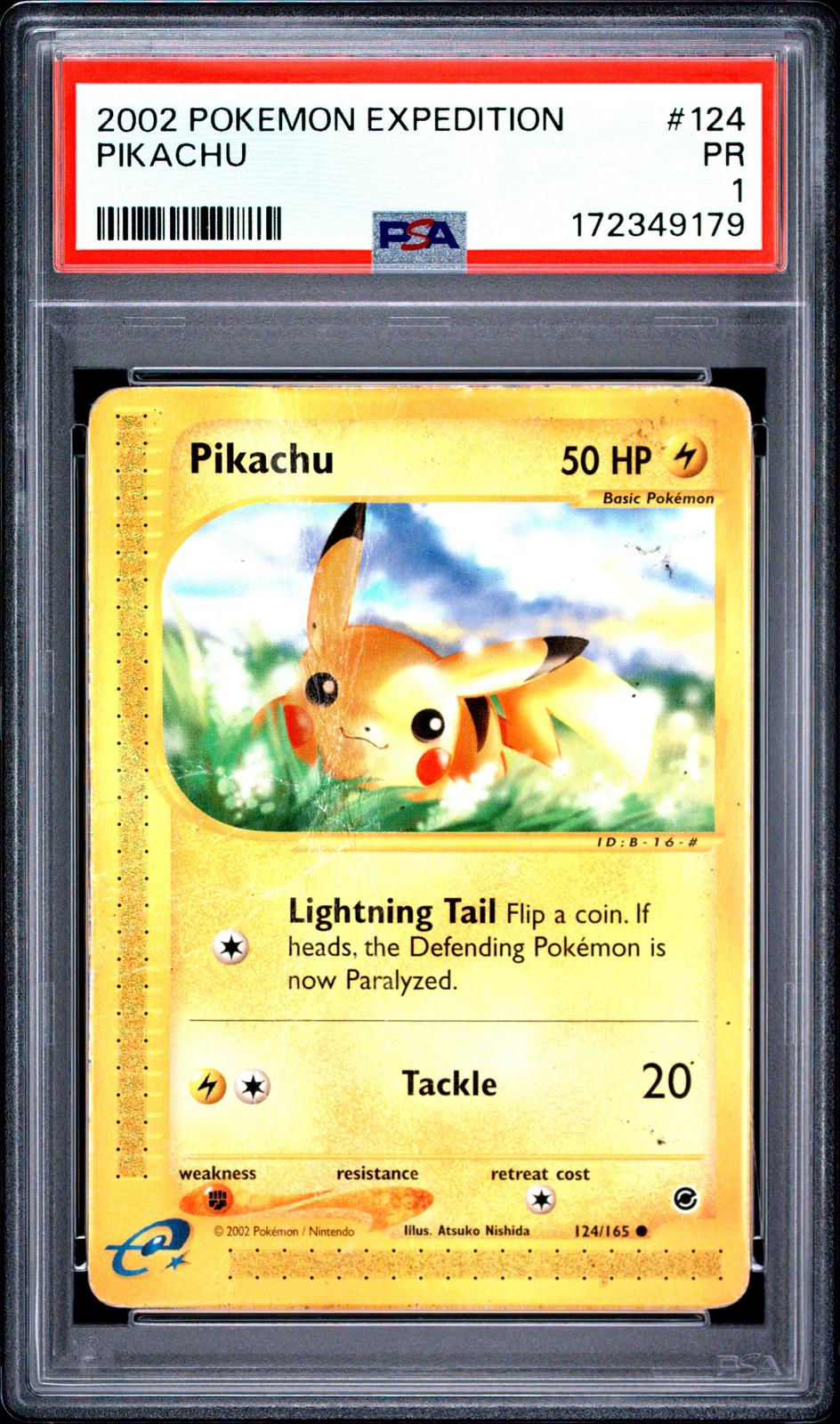 Pikachu PSA 1 2002 Pokemon Expedition #124 - POP 30