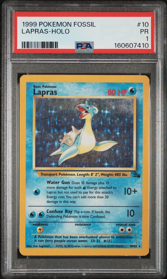 Lapras Holo PSA 1 1999 Pokemon Fossil #10