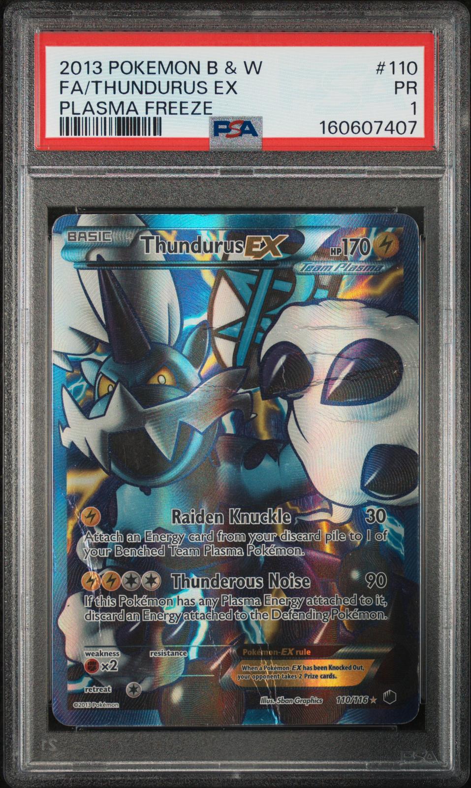 Thundurus EX PSA 1 2013 Pokemon Black & White Plasma Freeze #110 - POP 14